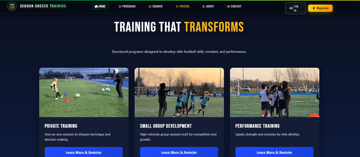 Seghan Soccer Training